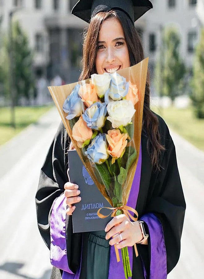 بيشيدا أكياس تغليف الزهور من بيشيدا، 100 قطعة، أكمام باقات من ورق كرافت، 15.7 × 13.7 بوصة، أكمام شفافة لباقات الزهور، لوازم محلات الزهور، عيد الأم، عيد الحب، التخرج - Image 2